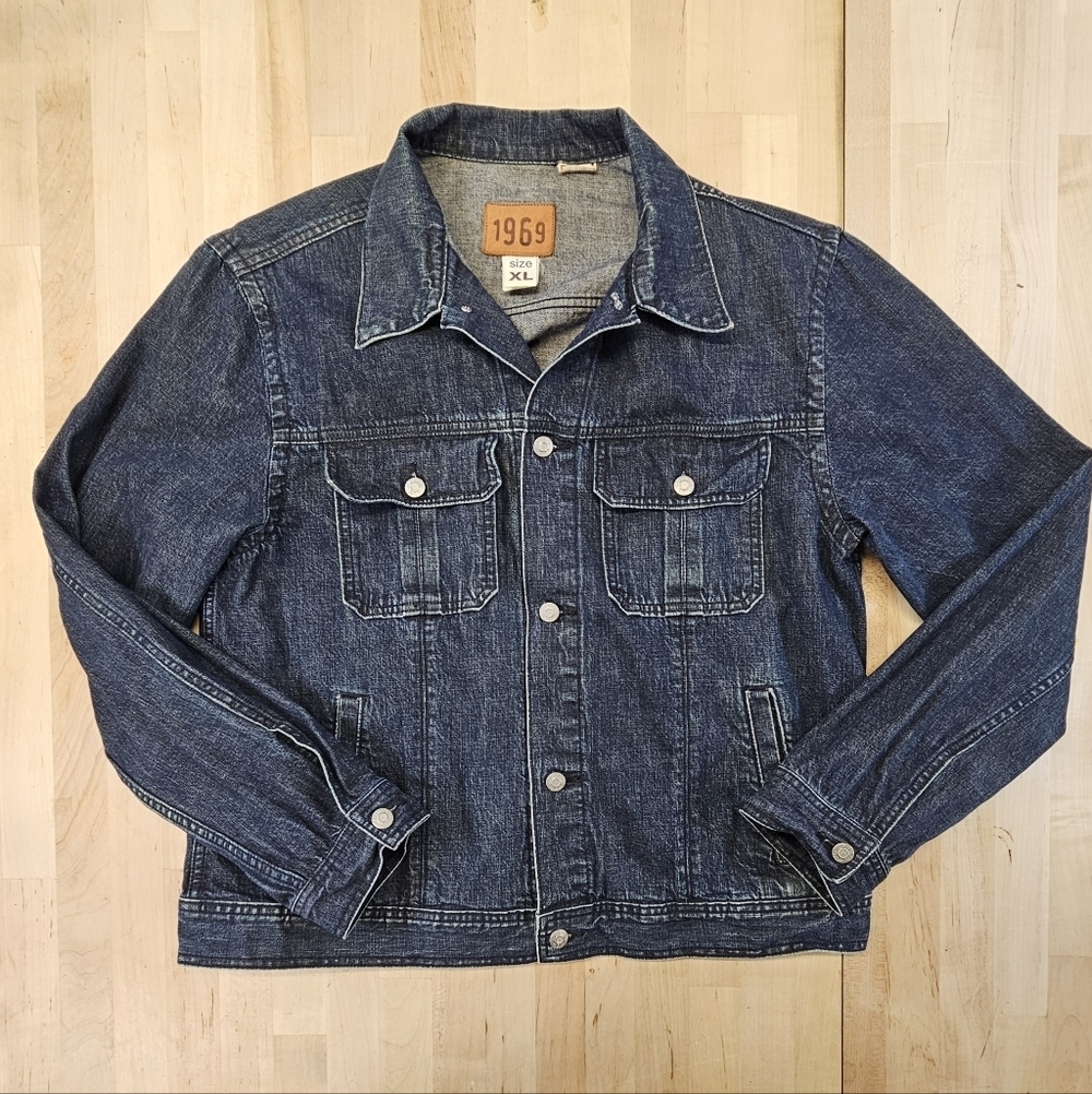 GAP 1969 Womens Size XL Blue Wash Denim Trucker Jacket